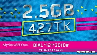 Grameenphone 2.5GB Internet Package Offer Validity 28 Days